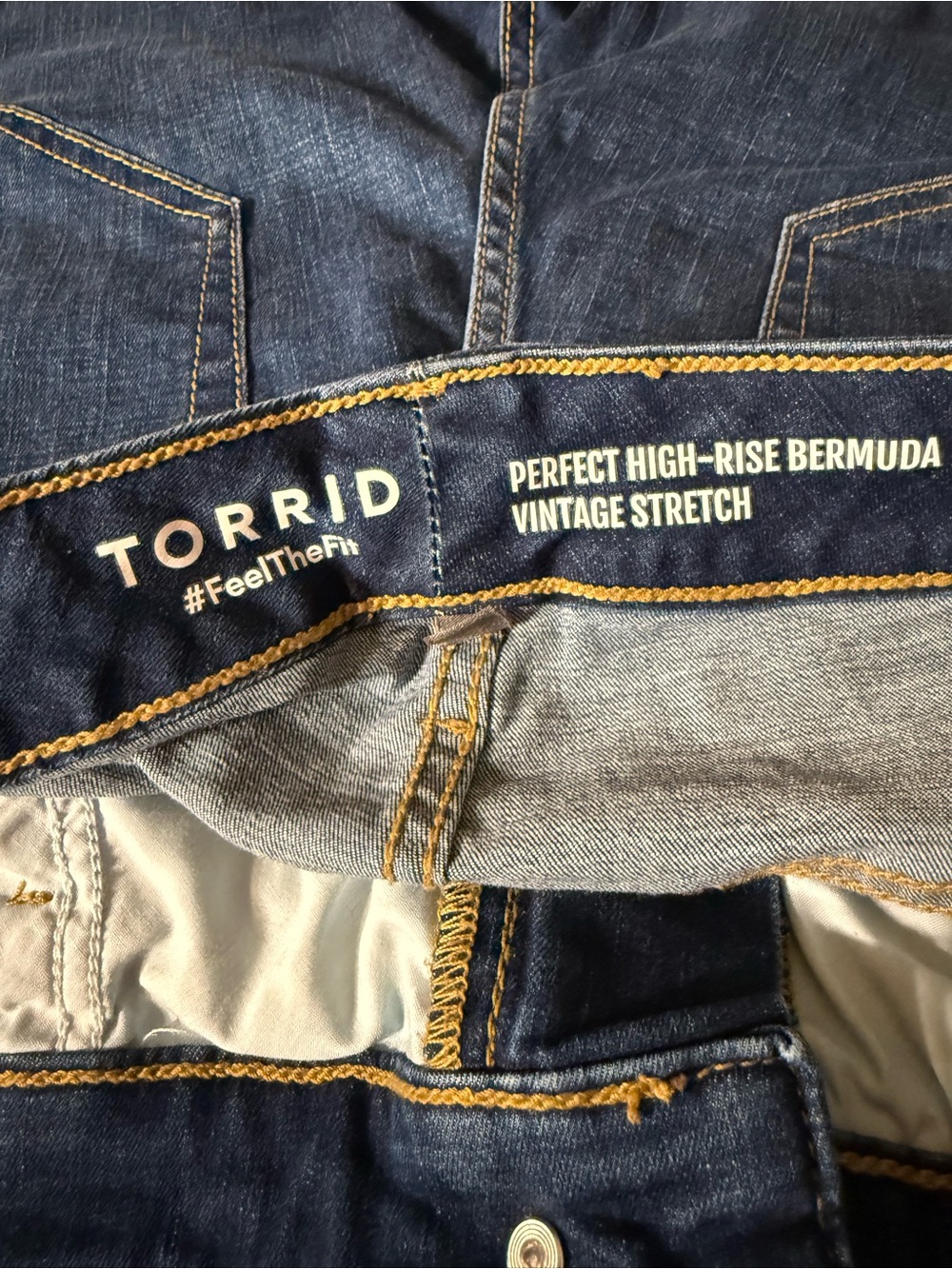 torrid Dark Indigo High-Rise Denim Bermuda Shorts - Picture 2 of 10